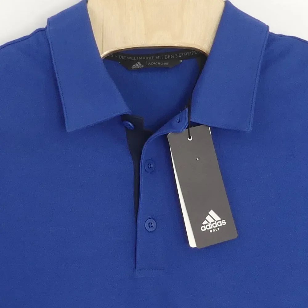 NWT Adidas Adicross‎ Novelty Print Golf Polo Shirt Royal Blue Men's Large L